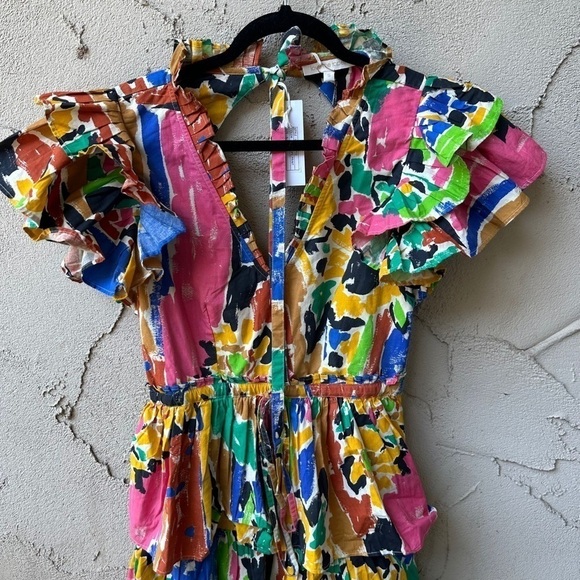 NWT Love The Label  Penelope V Neck Ruffle Maxi Dress with Drawstring Be… - Picture 6 of 10